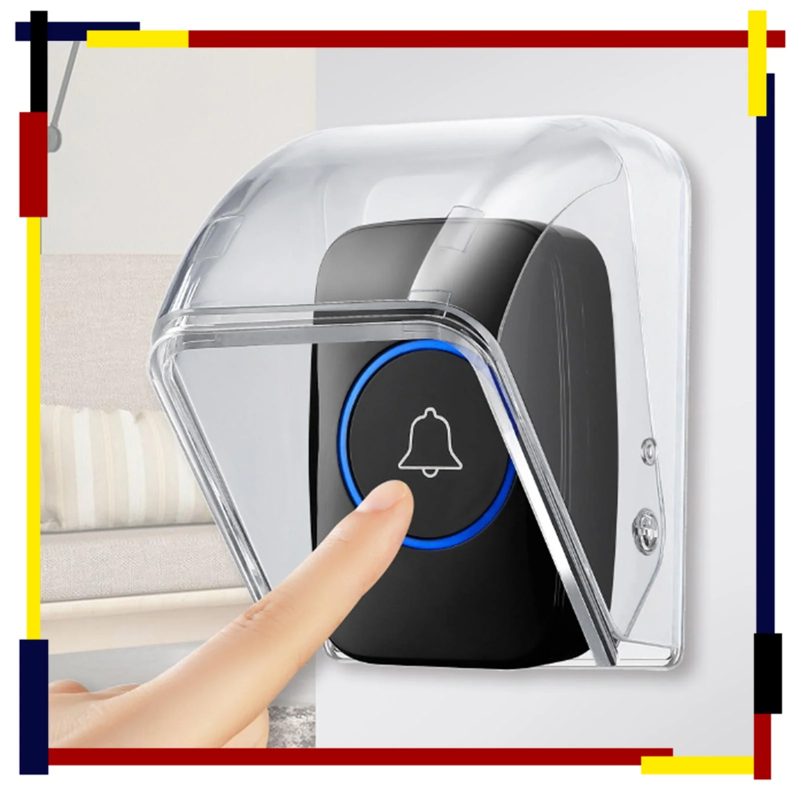 

Wireless Door Bell Rain Cover Dustproof Protective Case for Outdoor Access Chime Button Weatherproof Housing