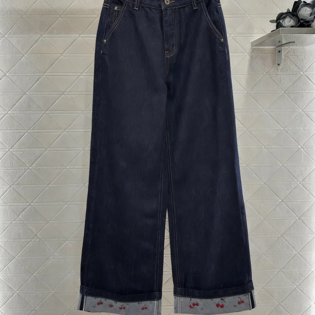 

Новые всесезонные женские джинсы серии Cherry, модные удобные женские брюки высокого качества 2025 года