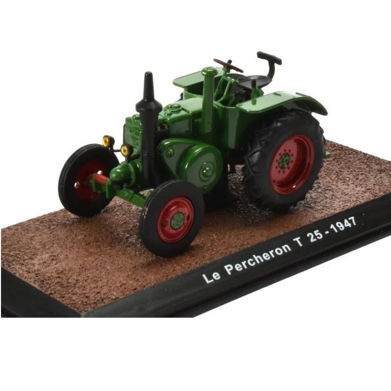 Atlas Editions, Le Percheron T25 1947, tracteur agricole classique de fabrication française, se démarque par sa mécanique simple et sa robustesse, échelle 1:32, miniature en métal moulé sous pression, collection Tracteurs du Monde, sans fascicule, emballage en boîte d'origine, base d'identification.