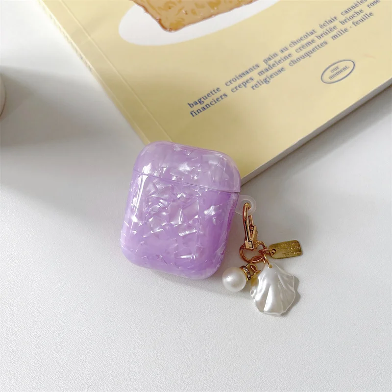 

Dream fundas headphone case For AirPods 4 3 2 1 Case Cute Sea shell Pendant keyring For Airpods Pro 2 Silicone Earphone Cover