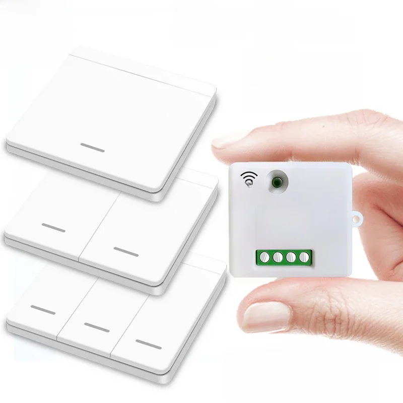WIFI Mini schalter Tuya Smart Leben APP Push-Taste Licht Schalter RF 433Mhz Wand Panel DIY Relais Modul Timer google Home Alexa