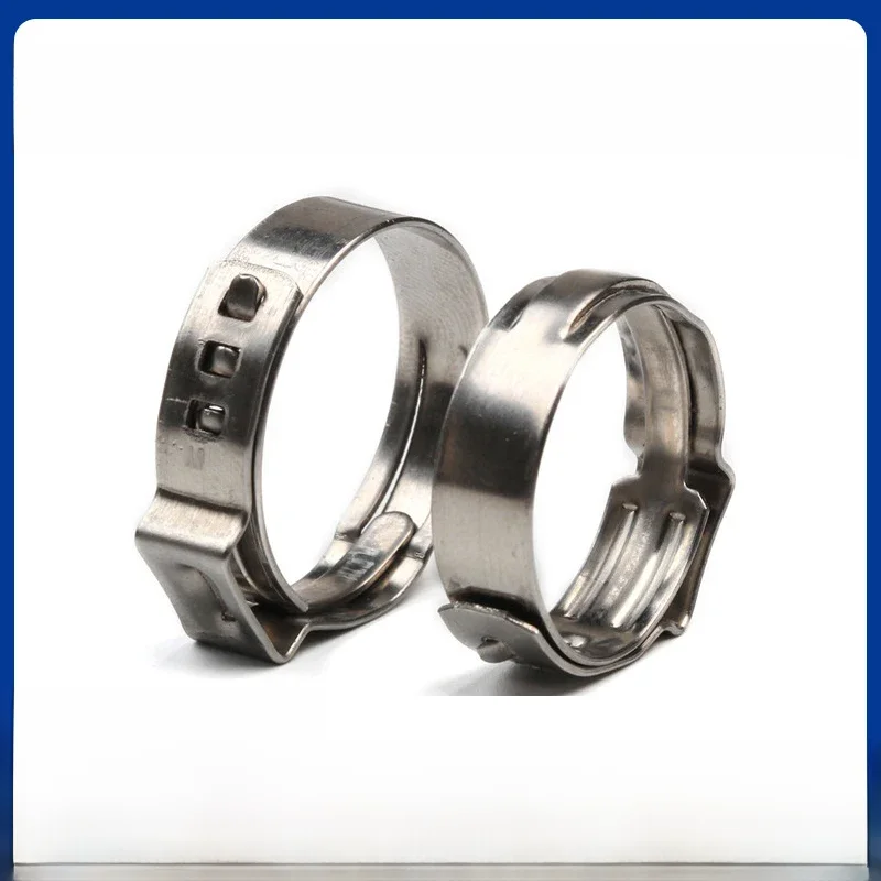 Collier de serrage de haute qualité, 10 pièces, en acier inoxydable 304, Kit d'assortiment de colliers de serrage à une oreille, simple 5.3-31mm, spécifications multiples