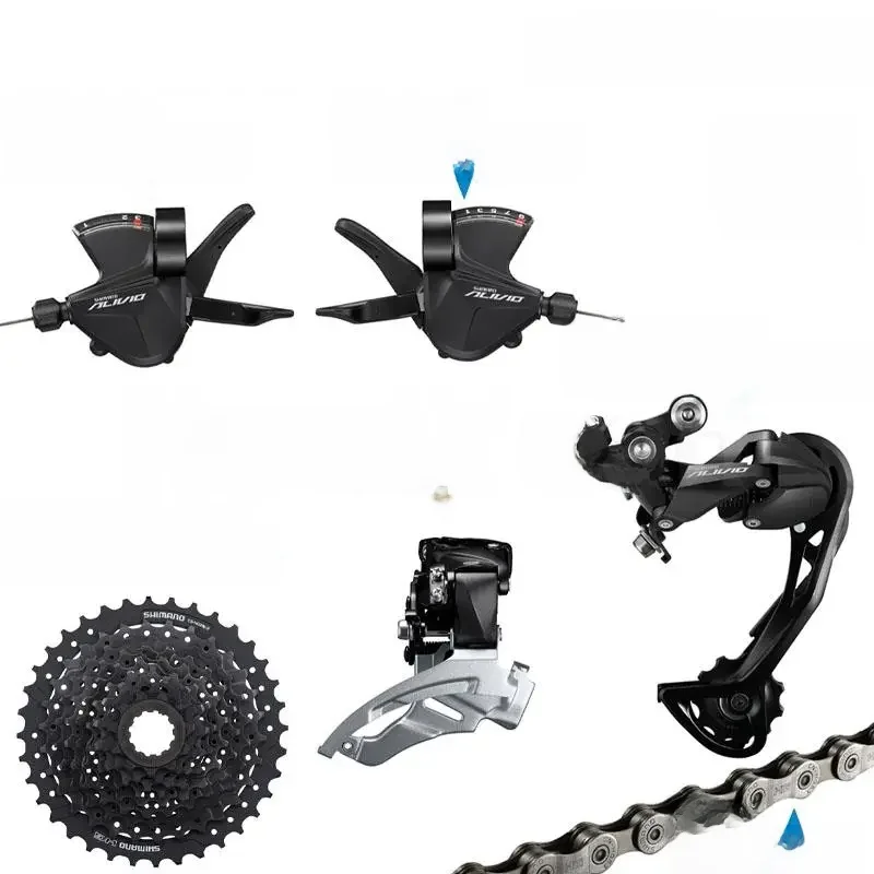 AliExpress Shimano SHIMANO ALIVIO M3100 3x9v Groupset with 3x9 speed Shifter REAR and M2000 Front DERAILLEUR HG200 Cassette Sprocket COG Chains
