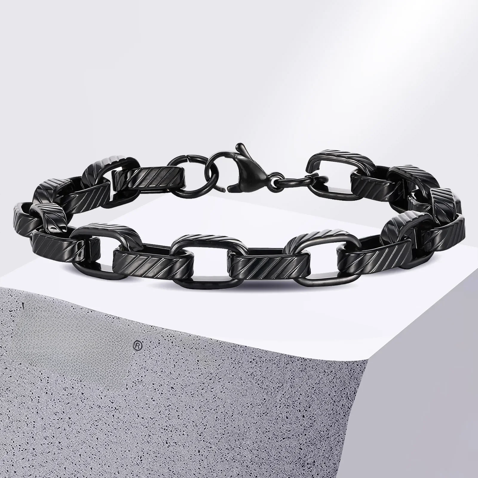 Vnox-Bracelet Chuky Punk Rock en Acier Inoxydable pour Homme et Adolescent, Bijoux à Liens Rectangulaires, Nouveau