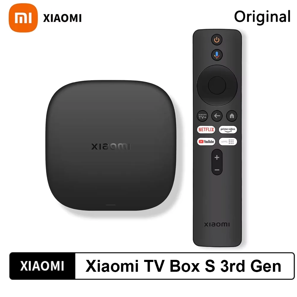 Boîtier TV Xiaomi original S 3e génération 4K HDR, Google TV 32 Go de ROM, WiFi 6, Bluetooth 5.2, lecteur multimédia intelligent, prend en charge Netflix / Prime / Disney+, télécommande vocale Google
