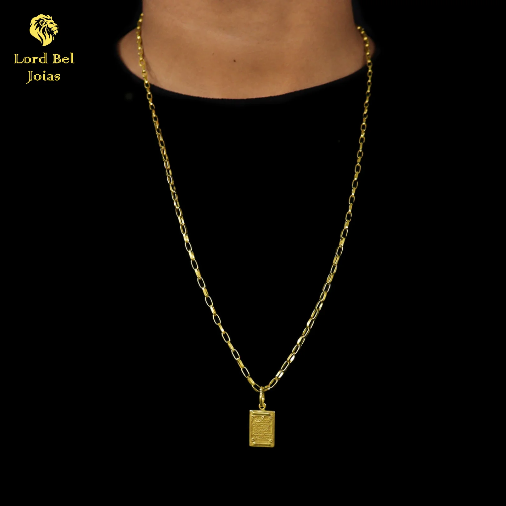 Bricks Chain Kit 2mm + Pendant The Lord Is My Shepherd in Ancient Coin Nordic Gold-Eternal 18K Shine