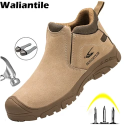 Waliantile Insulated Safety Boots Men Anti-smashing Indestructible Industrial Work Shoes Male Puncture Proof Construction Boots