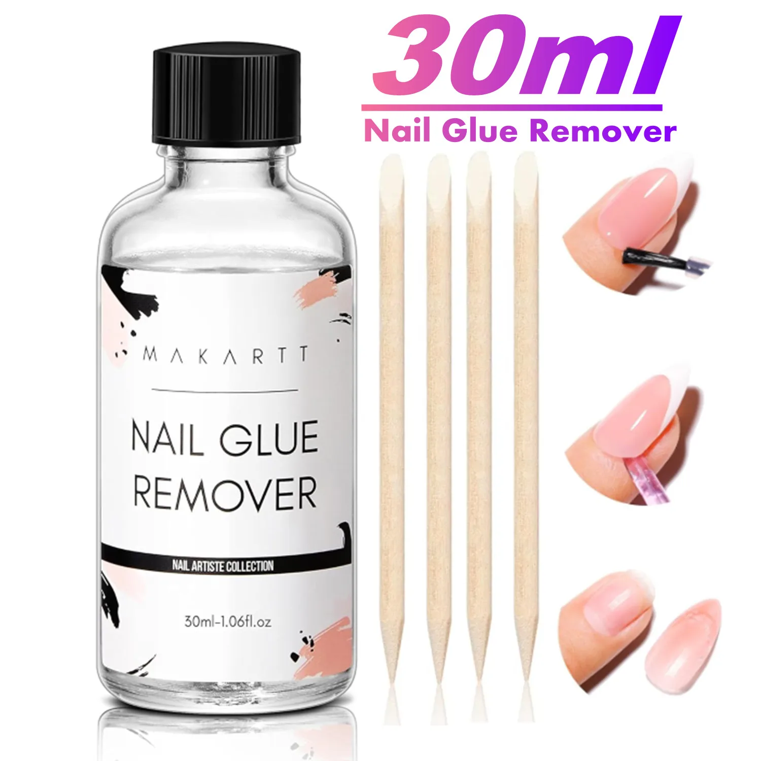مزيل غراء الأظافر للضغط على الأظافر - 30 مل غلوف سهل الإزالة، ديبوندر متعدد الاستخدامات للغراء على الأطراف، طلاء عادي، غراء سريع