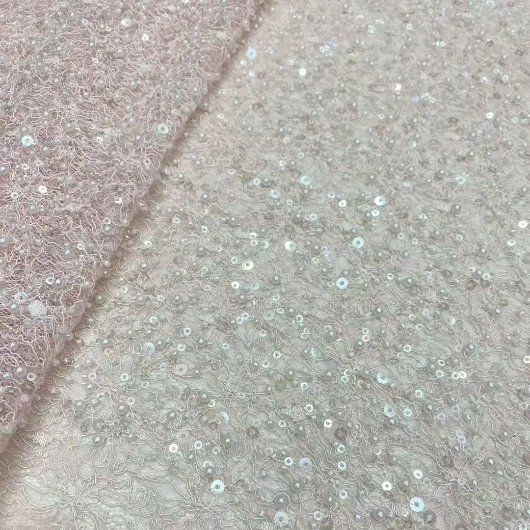 

Лидер продаж, кружевная ткань с блестками, вышивка бисером, жених, африканская Высококачественная французская тюль, кружевная ткань для свадебных женских платьев