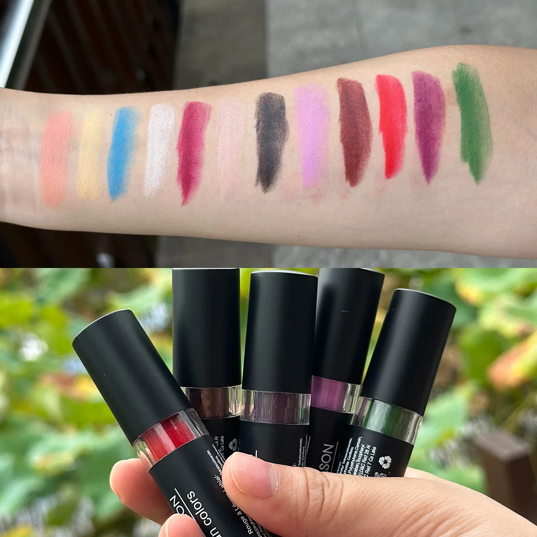 Punk Dark 11-Color Lipstick – Waterproof Easy-to-Apply Makeup Sexy Red Matte Lip Gloss Black & White Body Painting Cosmetics - view 5