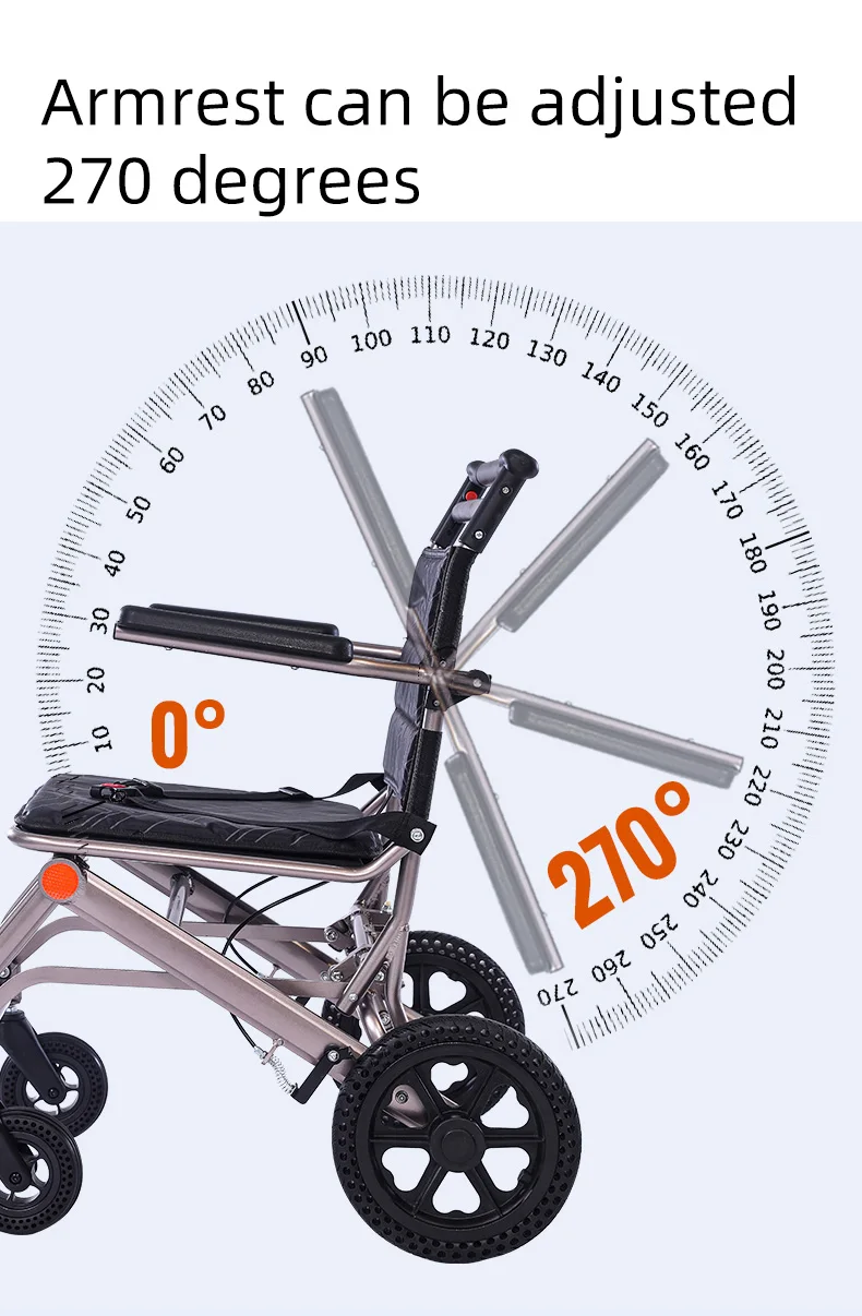 Portable Wheelchair Lightweight Folding scooter small simple light ultra - light travel for the Elderly trolley Aluminum alloy