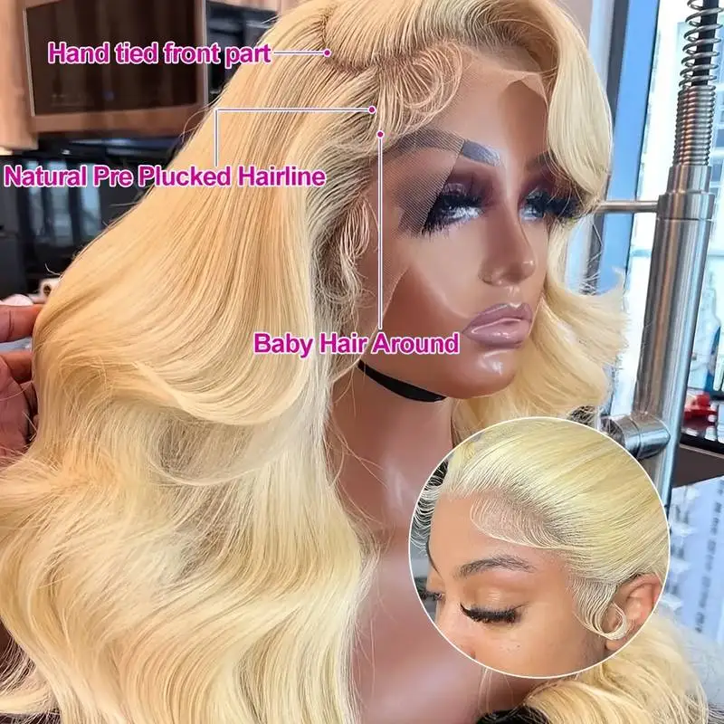 613 hd lace frontal wig 13X6 blonde Transparent HD Lace Frontal Wigs Honey Brazilian 13×4 Body Wave Human Hair Wigs For Wowen