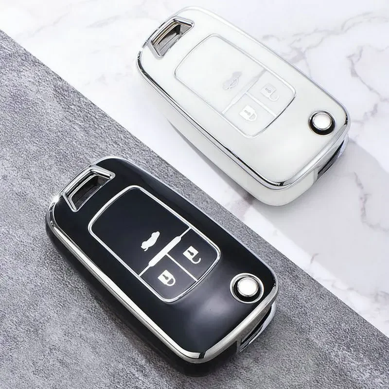 Coque de protection pour clé de voiture en TPU, pour Chevrolet Cruze Aveo Trax Sail Malibu Captiva Opel Vauxhall Astra J Corsa Insignia Mokka