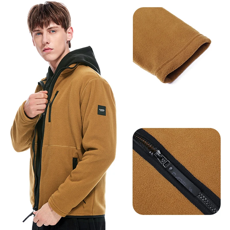 Imagem -03 - Goldencamel-jaqueta Masculina de lã com Gola em pé Quebra-vento Quente Confortável Cabolsas Antiestáticos Jaqueta de Caminhada Primavera 2023