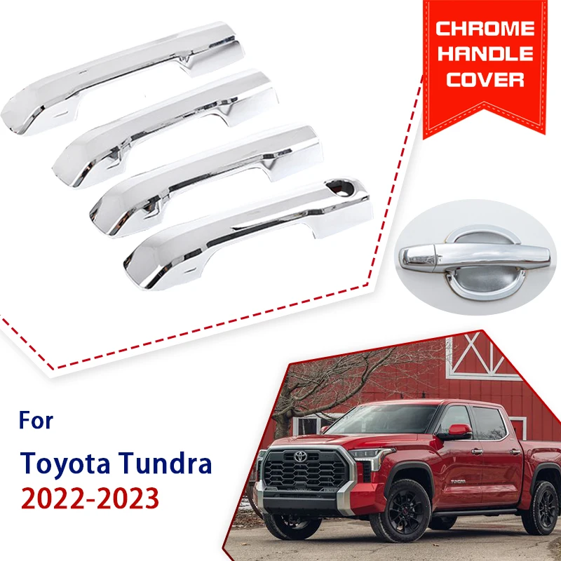 

Chrome Outer Door Handle Cover for Toyota Tundra XK70 2022 2023 Car Exterior Protective Accessories Decorate Style Stickers Trim
