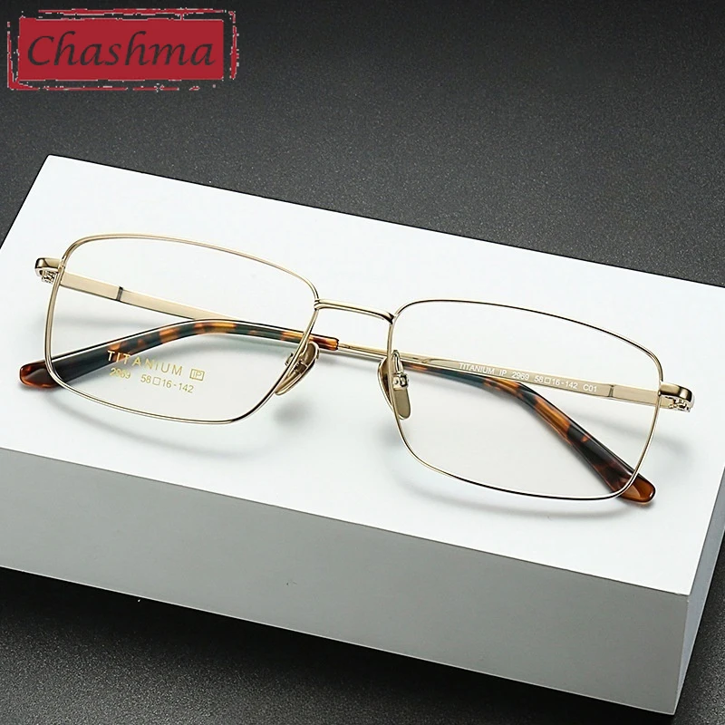 

Chashma Prescription Glasses Men High Quality Pure Titanium Ultra Light Eyewear Business Eyeglasses Frames for Recipe Lenses