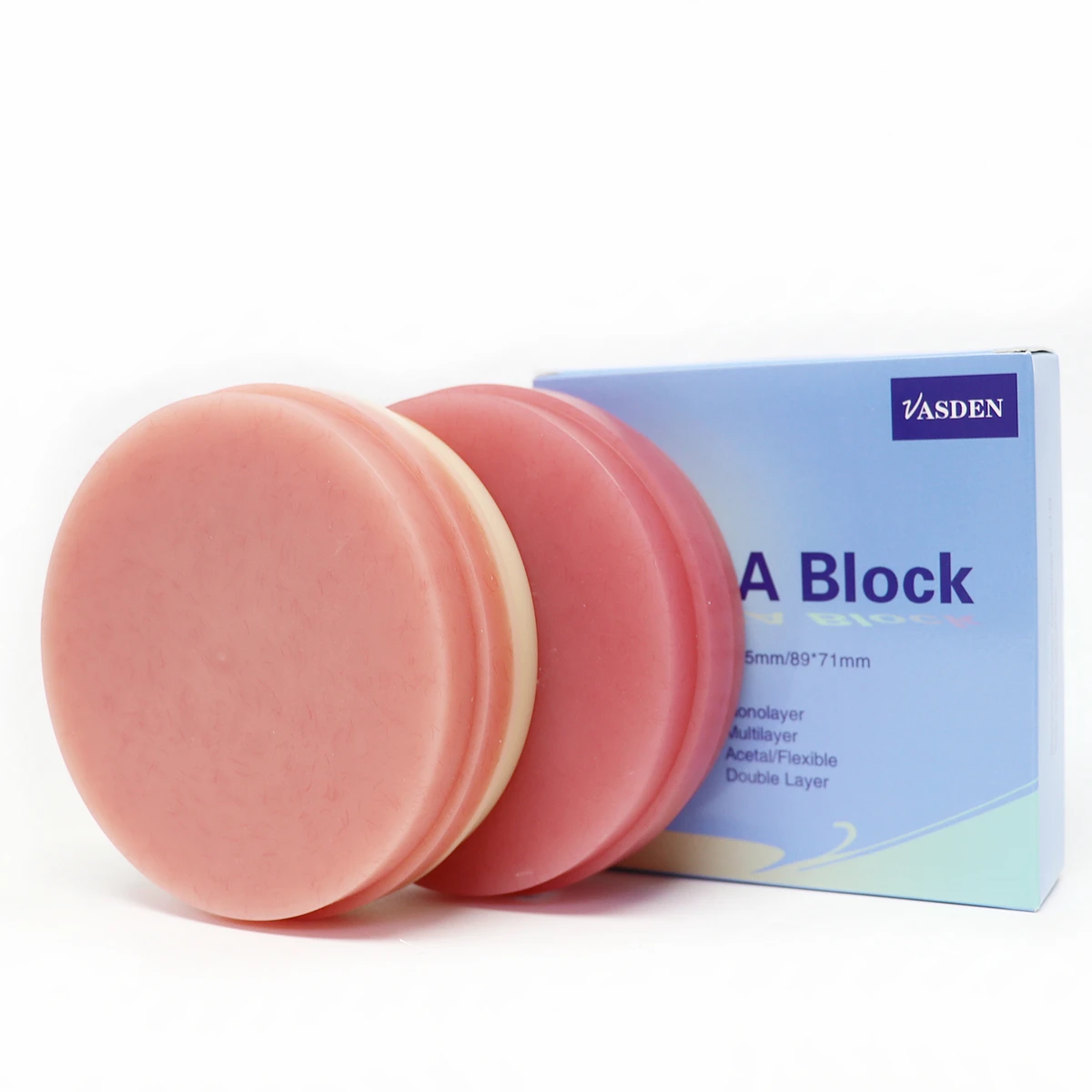 Double Layer PMMA Disc Full Denture PMMA Block Resin Cad Cam Material Bilayer PMMA Disc for Dental Lab