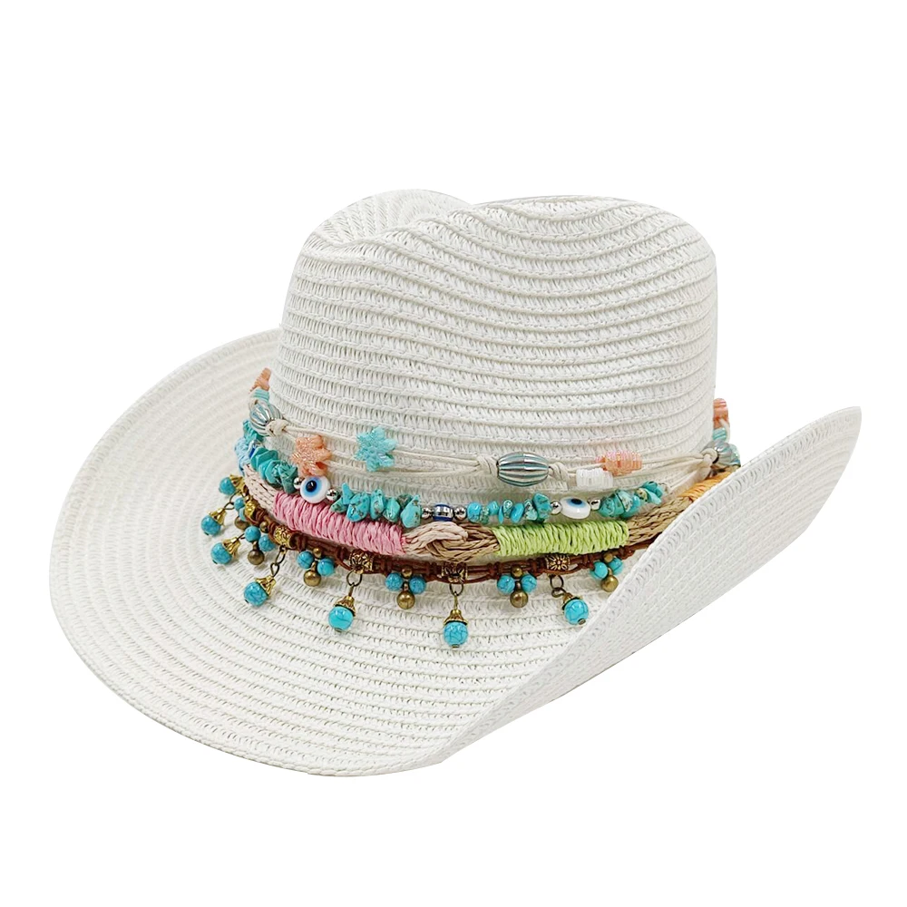 Summer straw hat ethnic style Fan hat  jazz top sun hat unisex solid color beach hat travel sun hat Straw hat