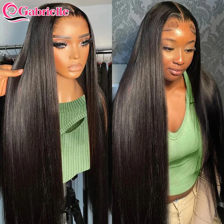 Glueless Wig Human Hair Ready To Wear 5x5 Hd Lace Closure Wig Brazilian Straight Lace Front Human Hair Wigs on Sale Gabrielle