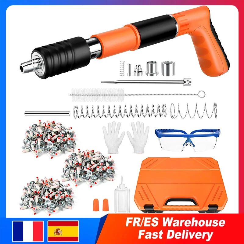 Mini pistola de clavos de acero de 5 velocidades, pistola remachadora Manual, pared de hormigón, techo, anclaje de pared, dispositivo de ranurado de alambre, herramienta de remache de sujeción de pared para el hogar