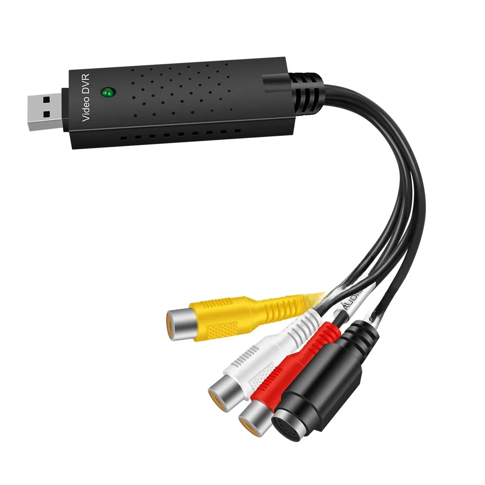 Konwerter audio-wideo USB, konwerter VHS na cyfrowy, karta przechwytywania wideo Digitizacja z analogowego wideorejestratora VHS DVD, dla systemu Windows 7 8 — zdjęcie produktu 7