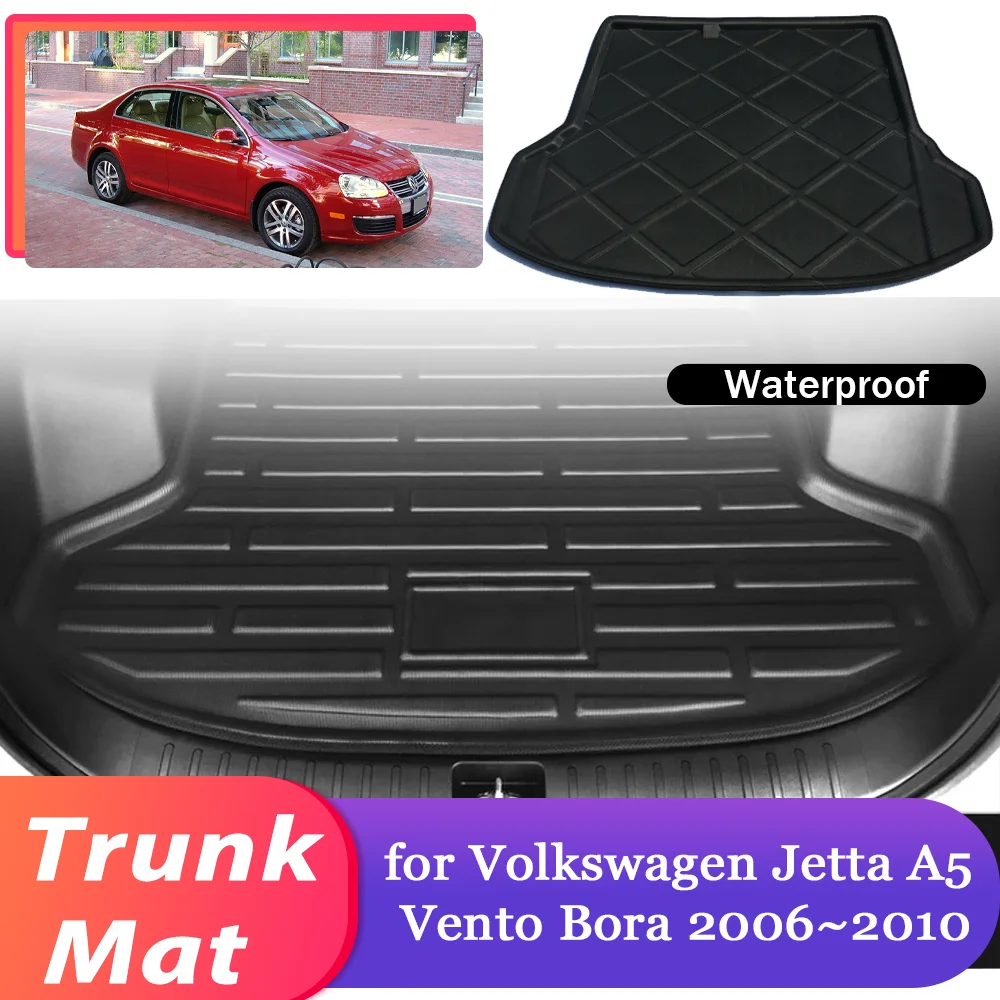 

Коврик в багажник автомобиля для Volkswagen VW Jetta A5 Vento Bora 2006 ~ 2010, водонепроницаемый коврик для багажа, коврик для багажника, аксессуары для ковров