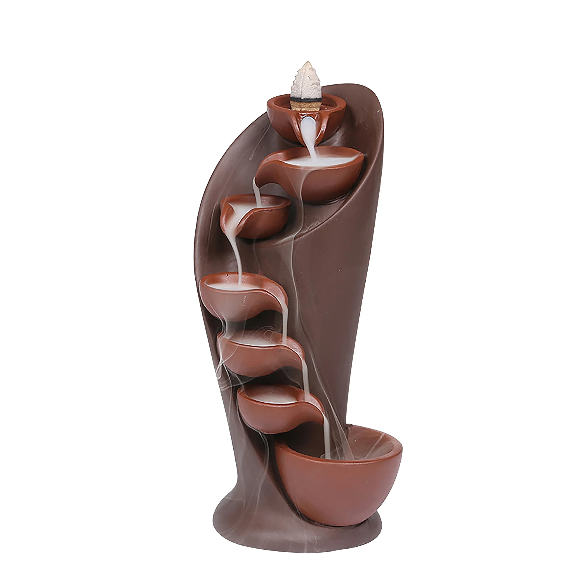 

Creative Torch Design Ceramic Backflow Incense Burner Fragrance Waterfall Incense Burner With Zen Meditation Yoga