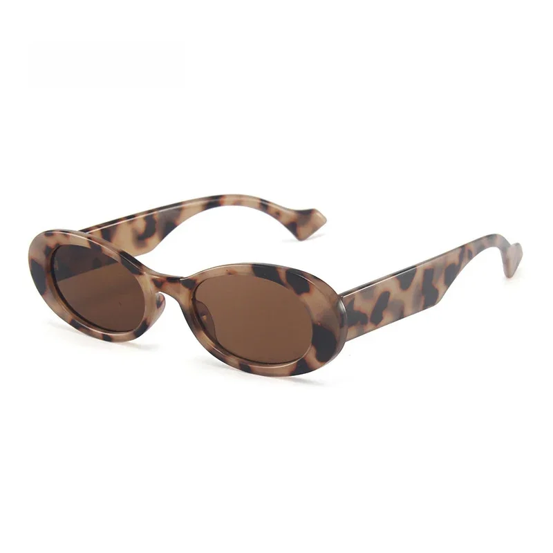 SO & EI Ins mode populaire petites lunettes de soleil ovales femmes Vintage léopard gelée couleur lunettes hommes tendance lunettes de soleil nuances UV400