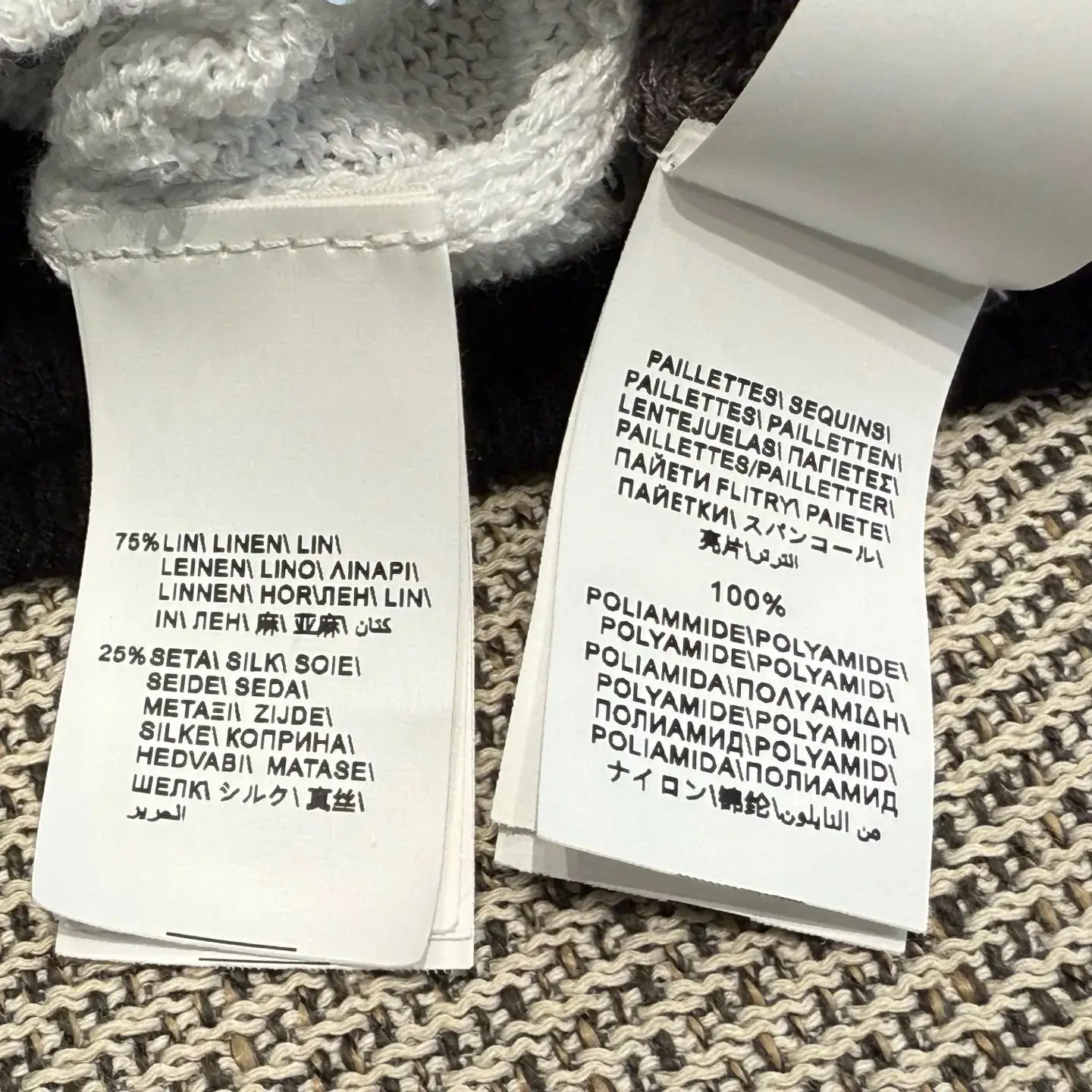 เสื้อคาร์ดิแกนถักผ้าลินินแขนยาวคอกลมสีทึบของผู้หญิง