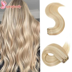 Uperfectly Clip in Hair 7PCS Estensione dei capelli Lungo dritto Capelli umani reali di Remy 14-28 pollici 120g Estensioni dei capelli per le donne