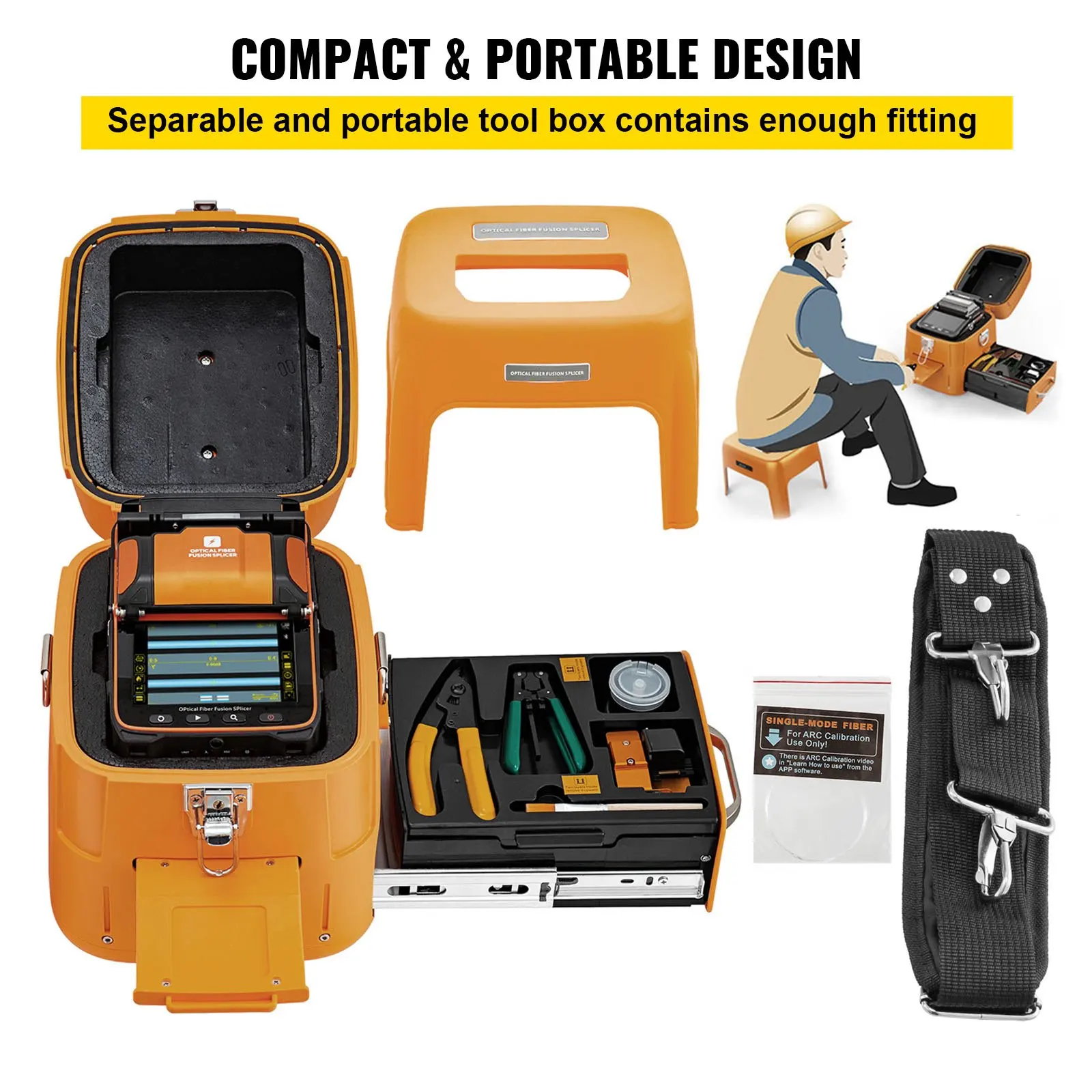 Original signalfire AI-9 Fusion splicer Machine SM MM VFL OPM 5S Splicing Machine 6 motores máquina de solda de fibra frete grátis