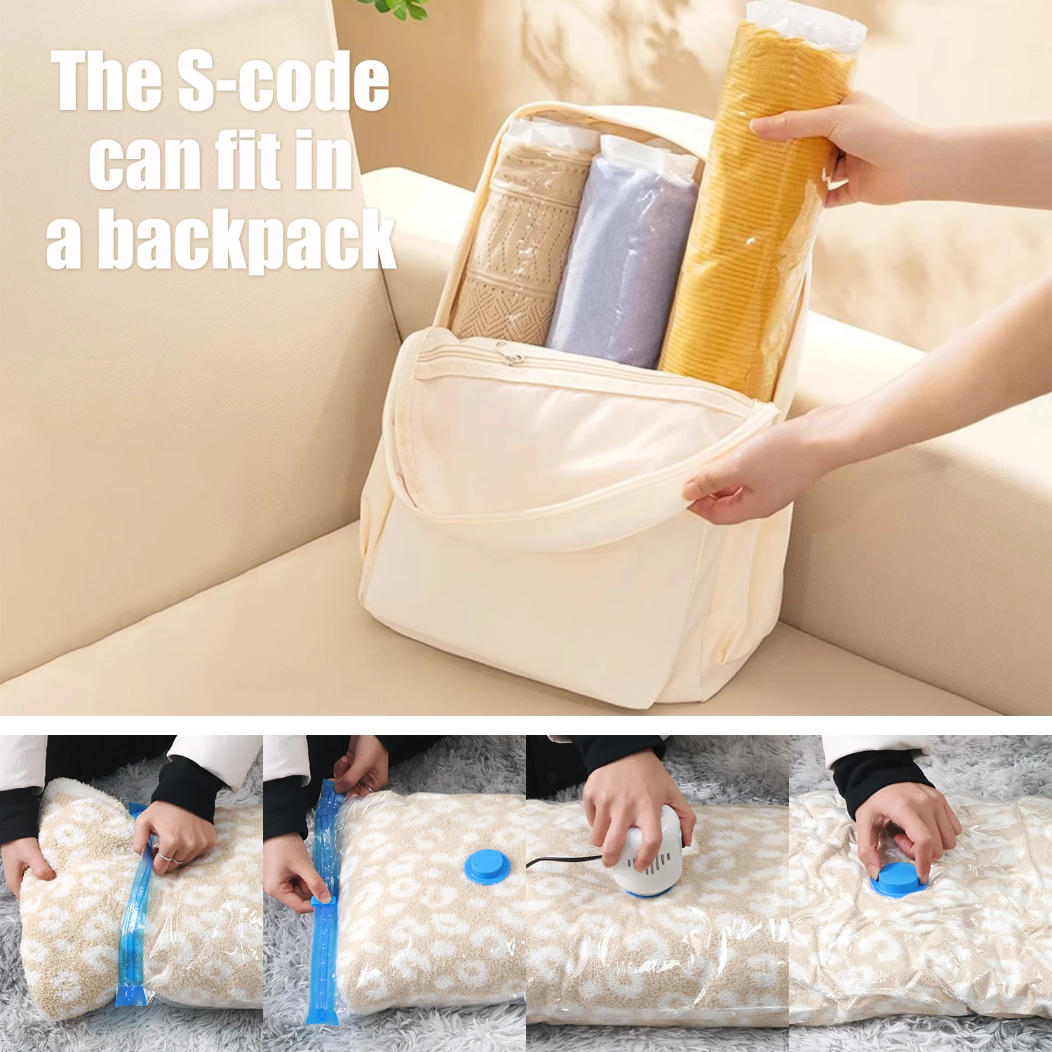 Vacuum Storage Bags with Electric Pumps That Save Space, Available in Multiple Sizes (S/M/L), Made of PA+PE Material, Featuring gallery 5
