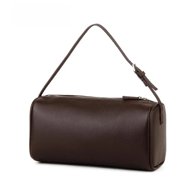 Donna-in volnerf kalfsleer mini-handtas voor dames Echt leer met schouderband Tonvormige crossbody portemonnees - afbeelding 2