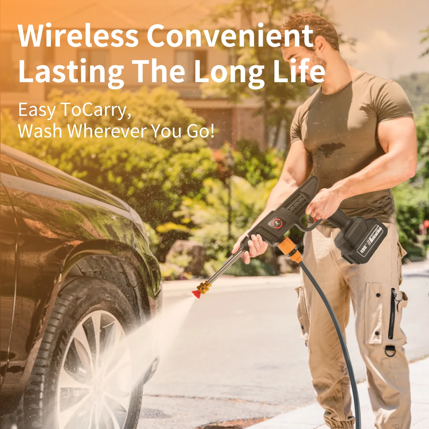 50Bar آلة غسل سيارات بندقية 20000mAh بطارية لاسلكية ارتفاع ضغط رغوة المنتج اللاسلكي سيارة مدفع المياه لتنظيف السيارات حديقة المنزل