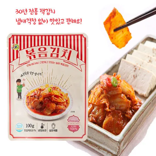 맛있게 볶은 일미 볶음김치100g(7팩) -여행 캠핑 반찬 도시락 냄새걱정끝 