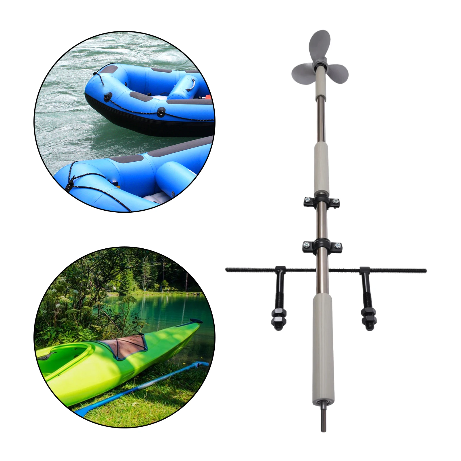 Electric Drill Manual Propeller Boat Hand Propeller Portable Canoe Hand Cranked Kayak Hand Push Oar Outboard Motor Bracket