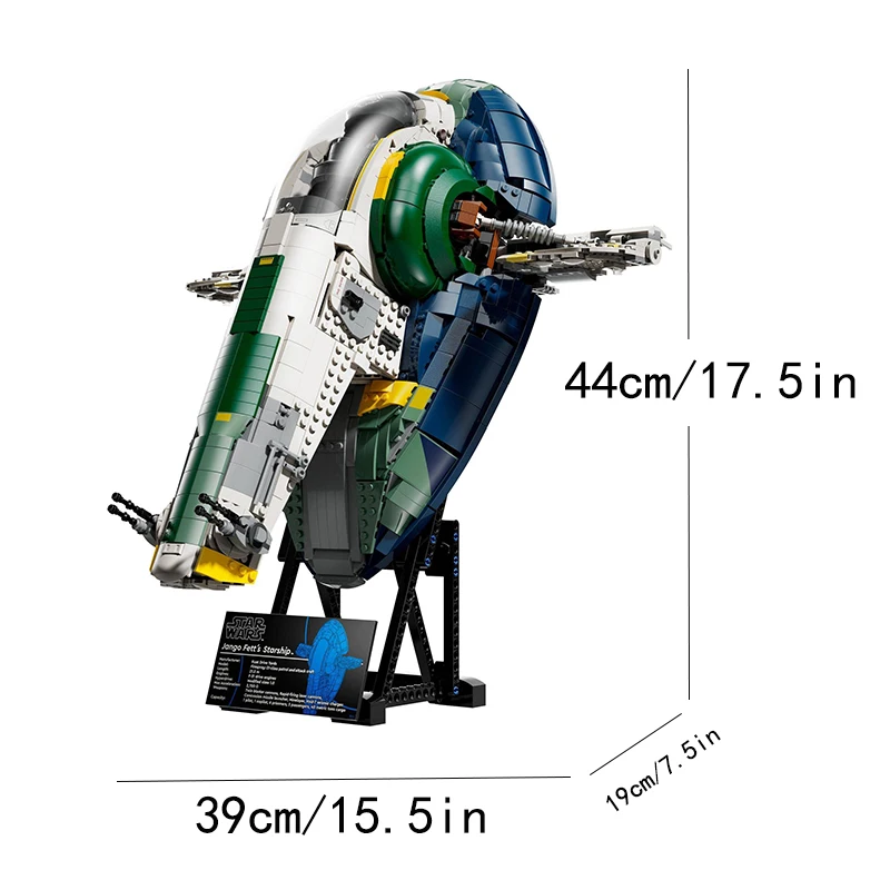 2970pieces Green Starship Model Building Block DIY Assemble Brick Toys Collection For Kids Adults Gift Compatible With Set 75409