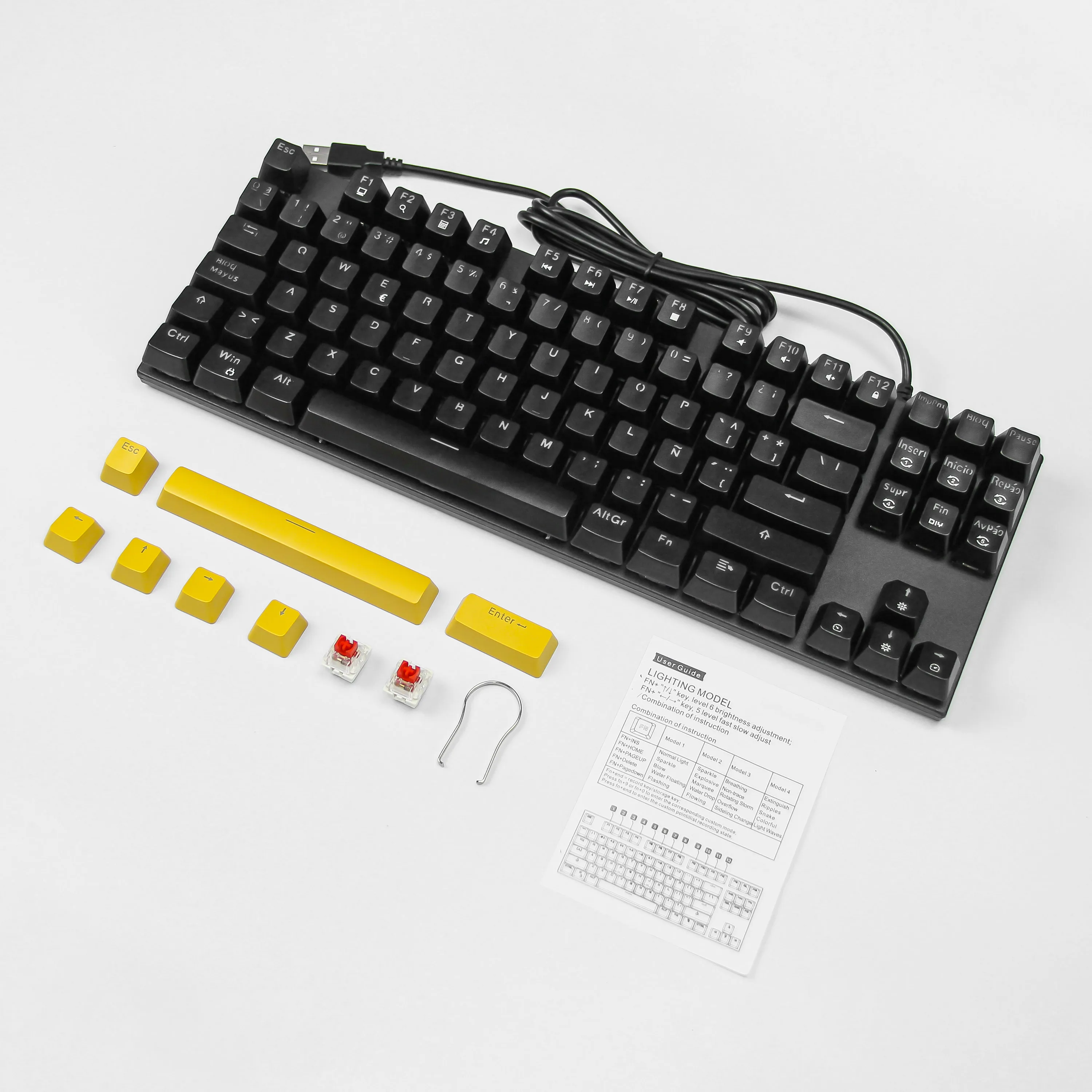 El teclado mecánico ziriend ky400, el teclado enchufable en caliente rgb, es adecuado para facilitar la Oficina de juegos.