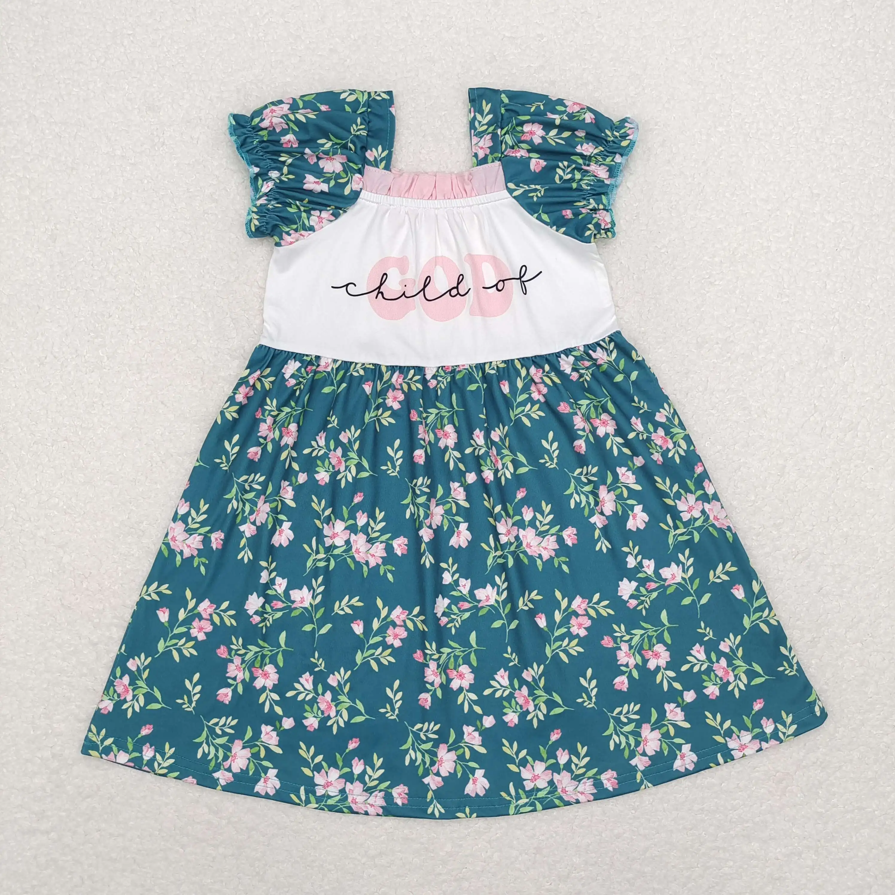 2024 New Arrival Baby Dress God Print Girls summer Dress