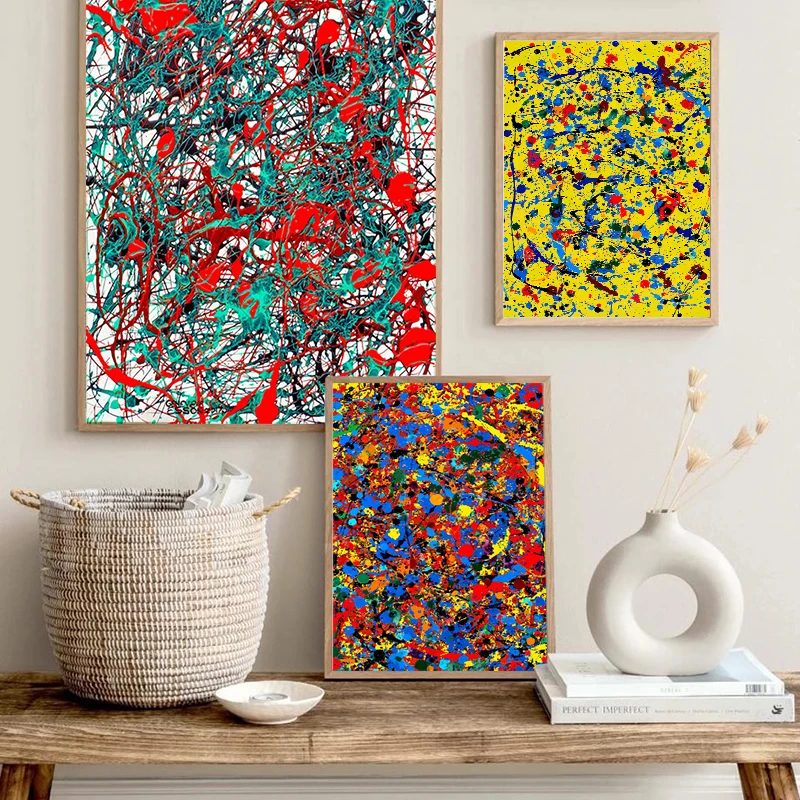 By Jackson Pollock Famous Artwork Canvas Painting Graffiti Abstract Wall Art For Living Room Home Decoration