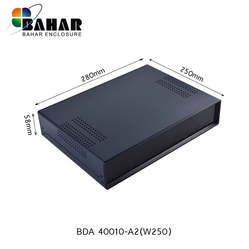 Bahar Iron Case Wire Junction Box Instrument Shell flat Cover Desk Top Enclosure Model BDA 40010 Iron Electronic Project Box