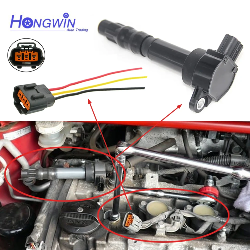 MN119739 FK0279 High Performance Ignition Coil With Extension Wire Fits Mitsubishi Colt Z23A Z27A/W Z25A 4G15 Z26A Z28A 4G19