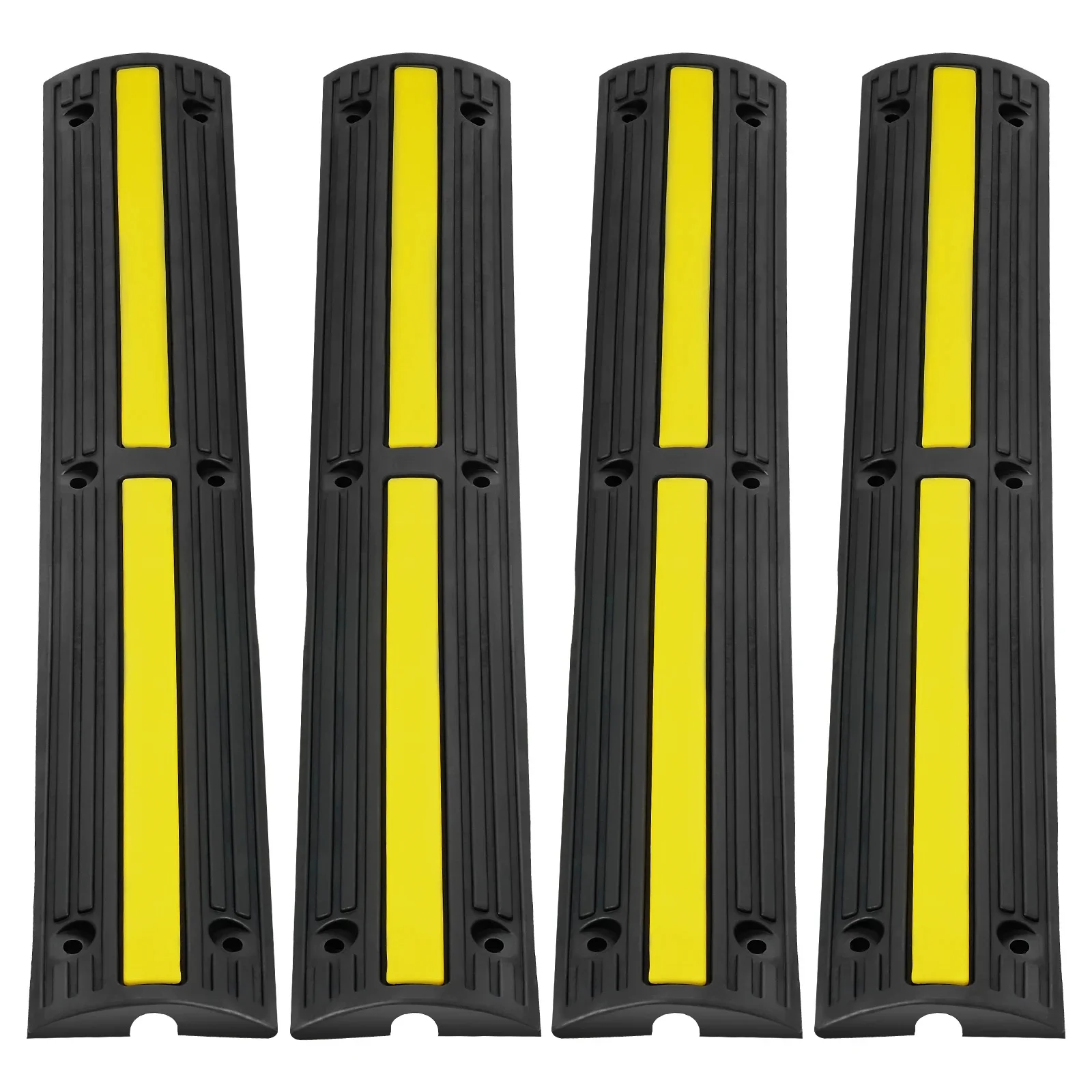 SucceBuy 3,28ft kabelbeschermer oprit 4 stuks 1 kanaal 18000 lbs/as capaciteit zware rubberen snelheid stoten voor woonruimtes - afbeelding 2