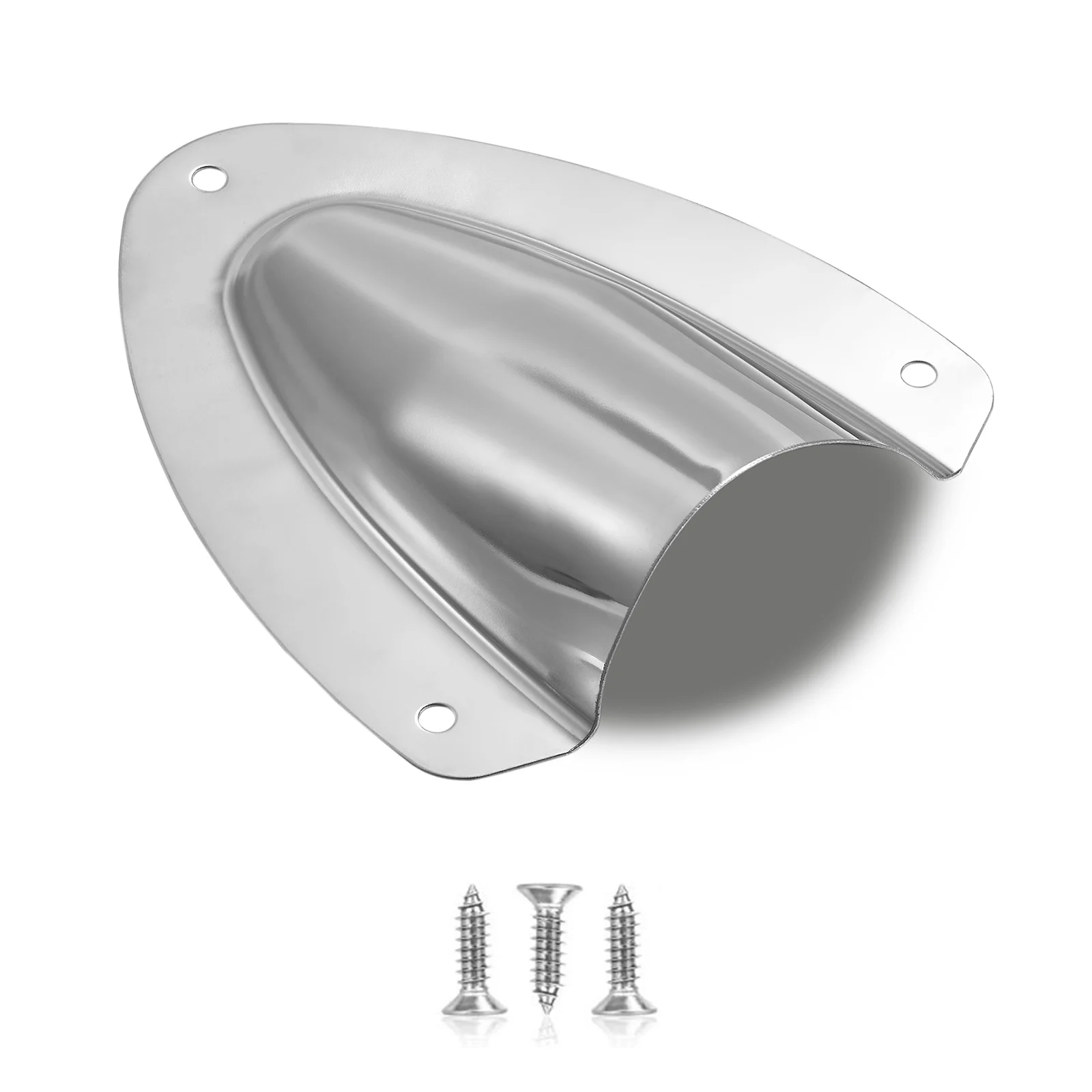 1 Pack Clam shell Vent for Boat, Size 1.53X1.77 Inch (39X45mm ), Stainless Steel Clamshell Vent, with 3 Pcs Screws