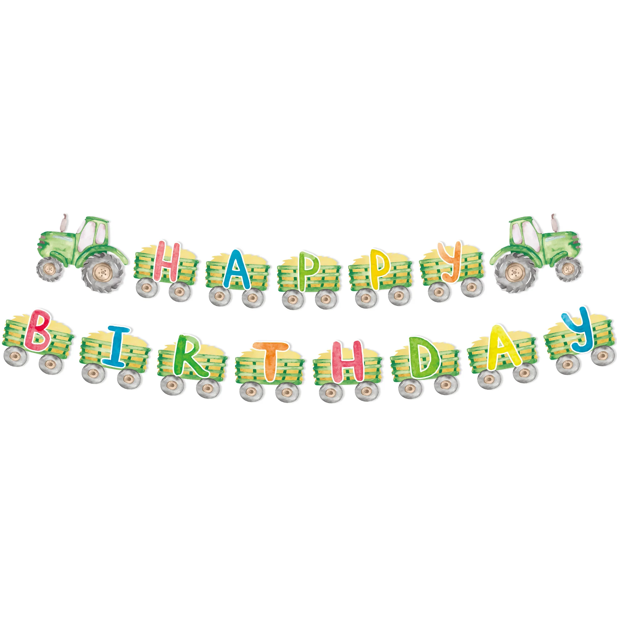 Farm-Traktor-Partybanner, Girlande, hängende Spiraldekoration, grünes Farm-Traktor-Banner, Kinder-Farm-Traktor-Geburtstagsdekorationsbanner – Detail 5