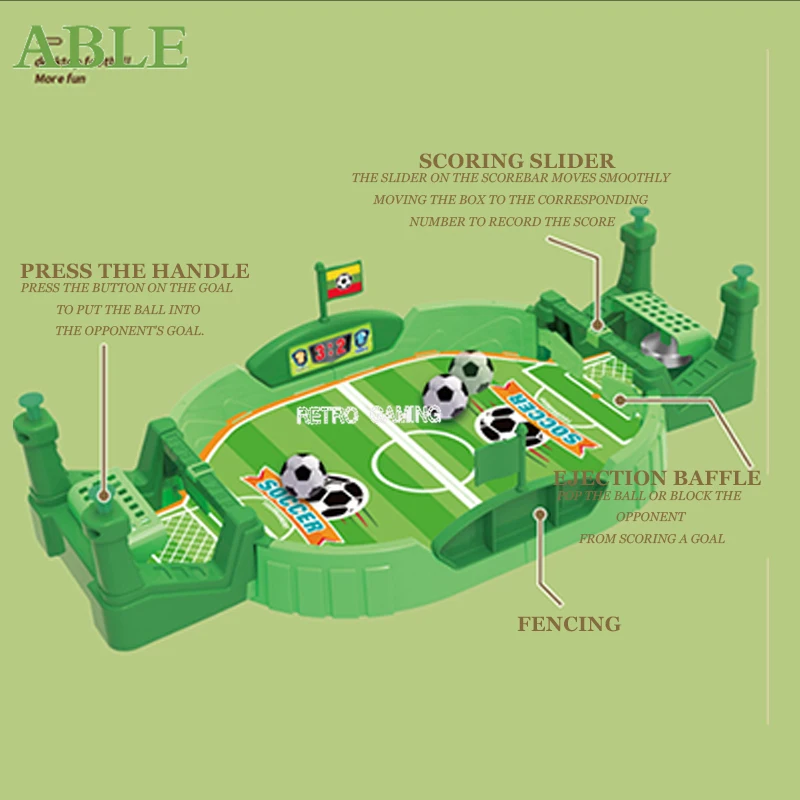 

Мини-настольный футбол для двух игроков, настольная спортивная настольная игра для стимуляции мозга, идеально подходящая для семьи.