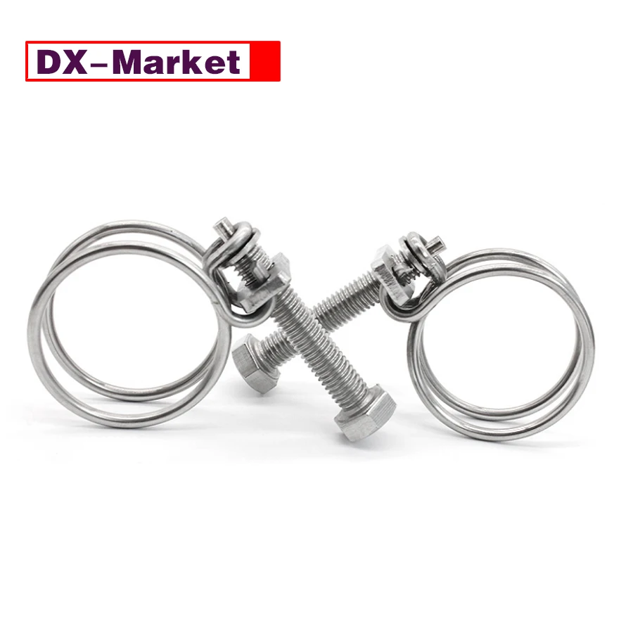 316 Stainless Steel Double Wire Hose Clamp , C015