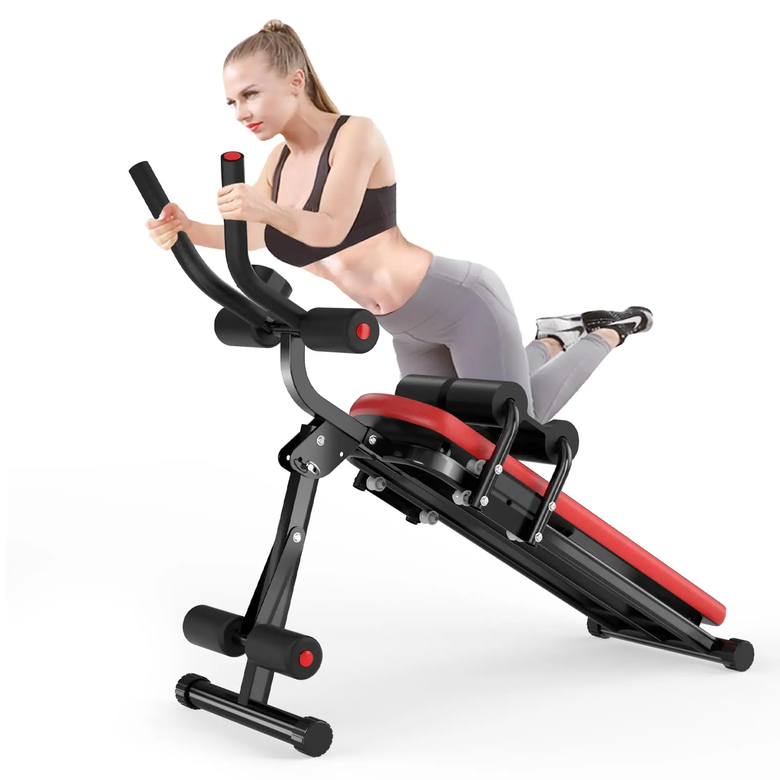 GartistGO Machine abdominale pliable, banc de musculation inclinable réglable pour abdominaux, jambes, cuisses et fessiers, équipement d'entraînement complet pour la maison