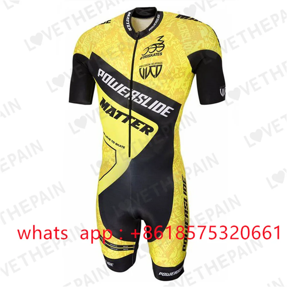 Powerslide Skate Suit kids Pro Triathlon Licra Speed Inline Roller Skate Skinsuit Comfortable Summer Fast Skating Speed Suit2024