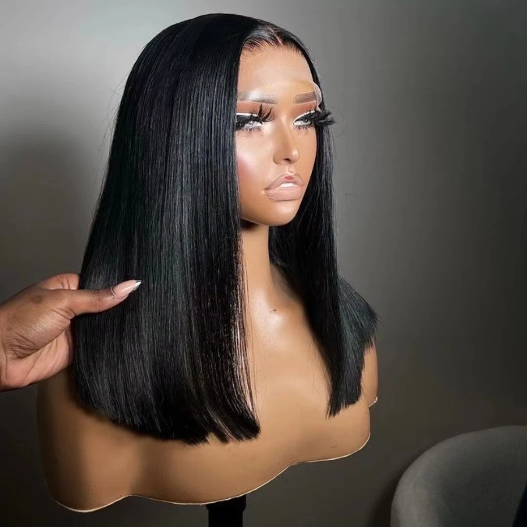 

Vietnamese Human Hair 200% Density Straight Bob Wig 13x4 Lace Frontal Wig Transparent Lace Human Hair Wigs Pre Plucked For Wome